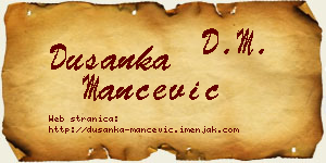 Dušanka Mančević vizit kartica